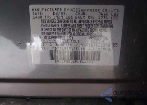 2023 Nissan Kicks S Xtronic Cvt from USA, damaged, VIN 3N1CP5BVXPL513271